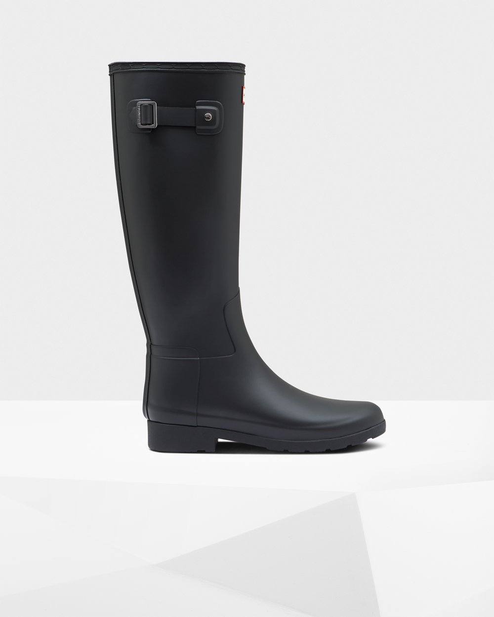 Bottes Hautes de Pluie Hunter Refined Slim Fit Femme Noir OKLPAHJ-05